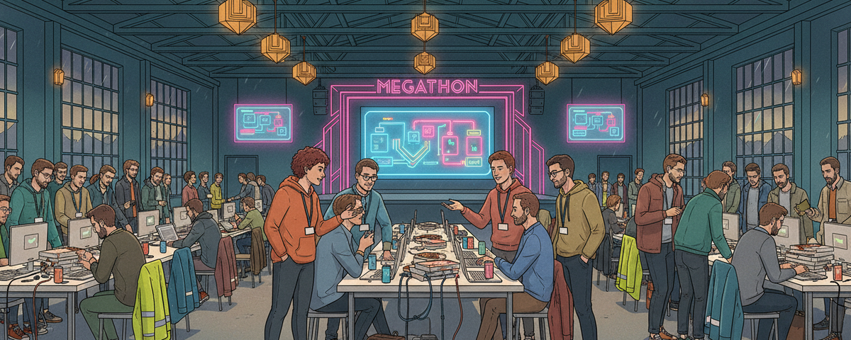 MEGATHON — a 45-hour AI builder tournament bringing 500+ founders, engineers and designers together at The HUBB in Amsterdam